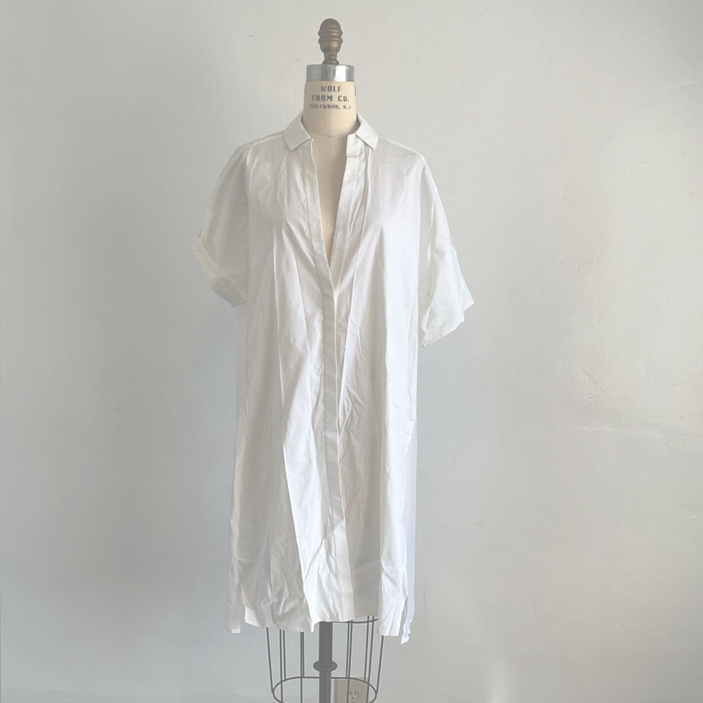 DESIGNER White button down sheer back dress shirt